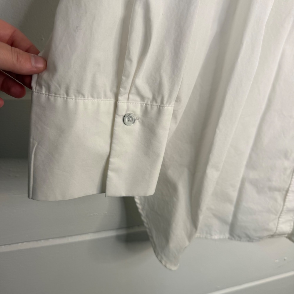 Talbots Plus 3X Boyfriend Shirt White Button Down Long Sleeve 100% Cotton NWOT - Picture 5 of 8